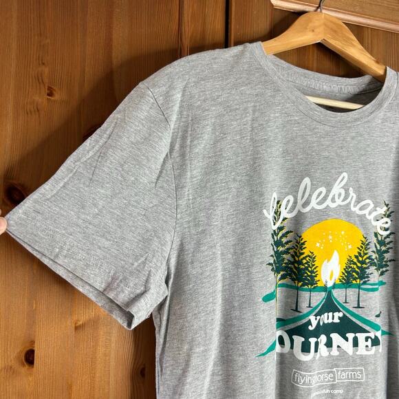 Abercrombie & Fitch Graphic Short Sleeve Tee Shirt Sz Large Gray Camp Horse Farm - Picture 6 of 8